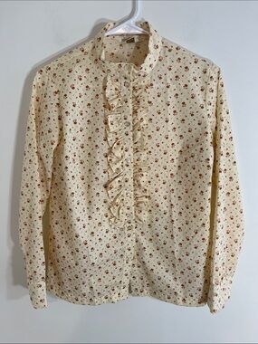 Vintage Russ ruffle blouse size small